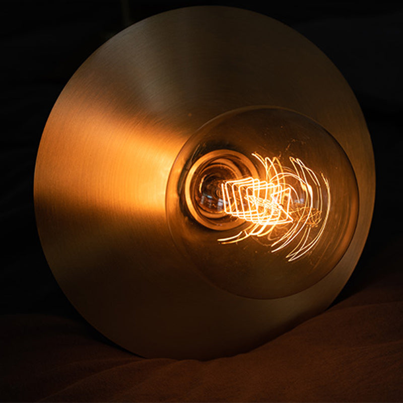Modern Minimalist Round Copper Glass 1-Light Pendant Light For Living Room