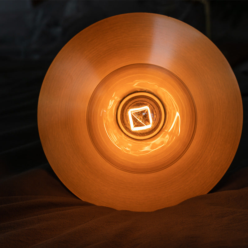 Modern Minimalist Round Copper Glass 1-Light Pendant Light For Living Room