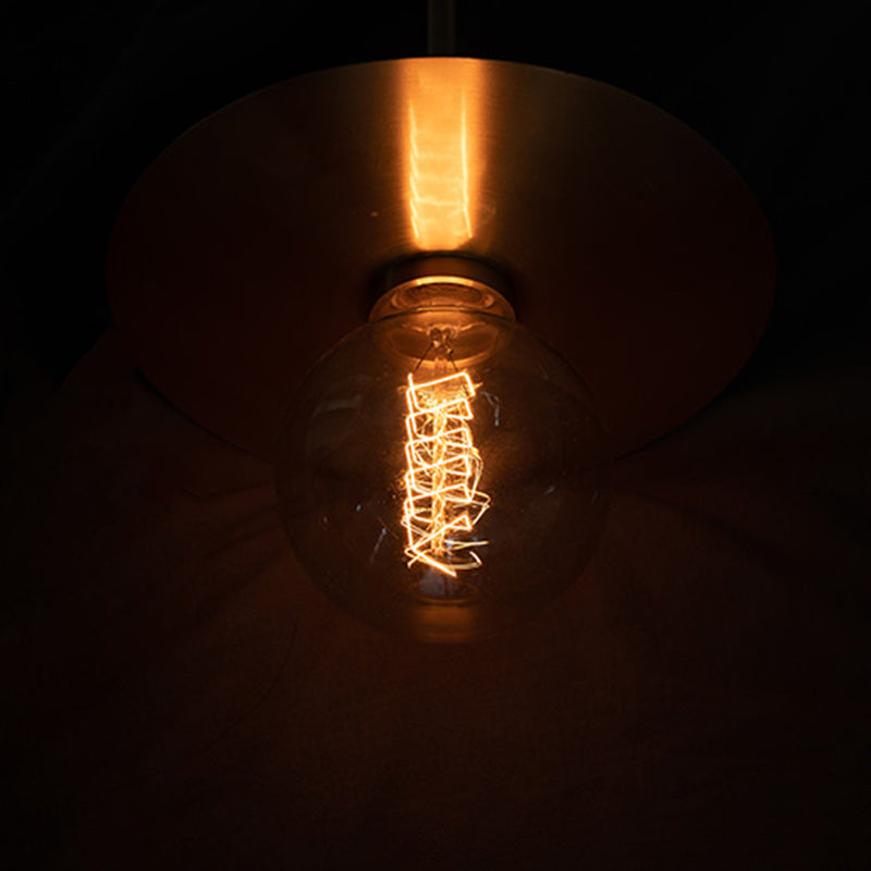 Modern Minimalist Round Copper Glass 1-Light Pendant Light For Living Room