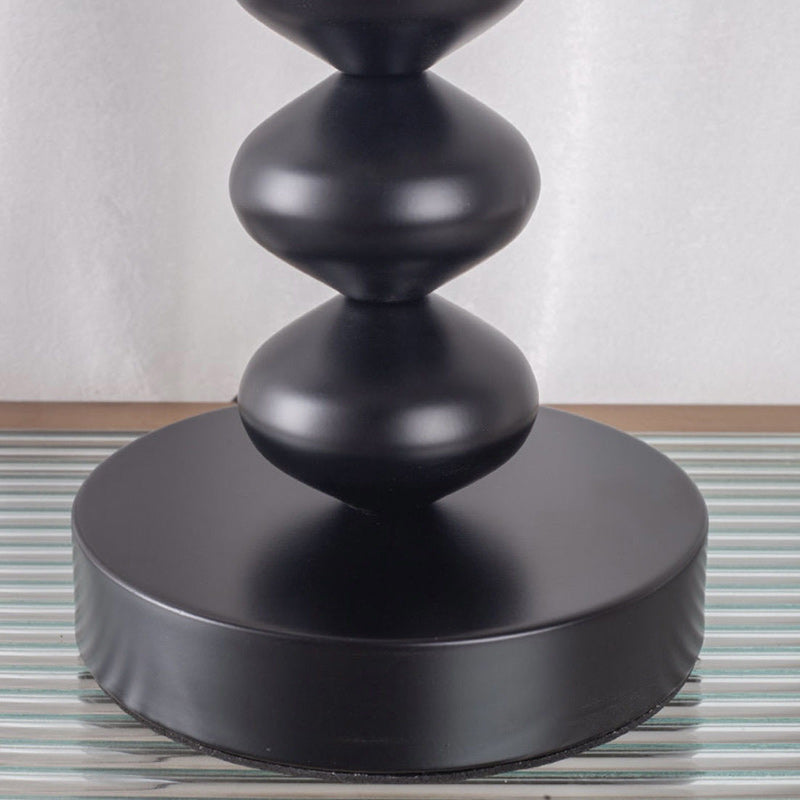 Traditional Vintage Drum Iron Fabric 1-Light Table Lamp For Living Room