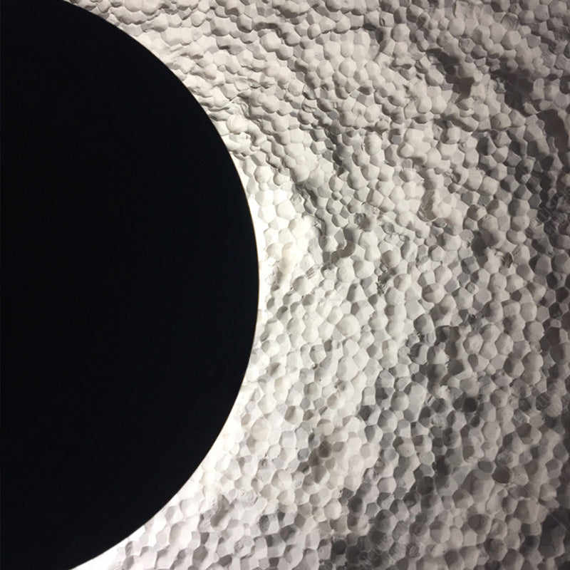 Modern Minimalist Round Iron Resin LED Wall Sconce Lamp For Living Room