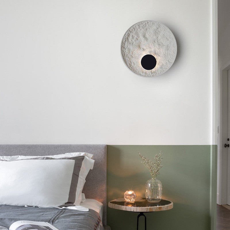 Modern Minimalist Round Iron Resin LED Wall Sconce Lamp For Living Room