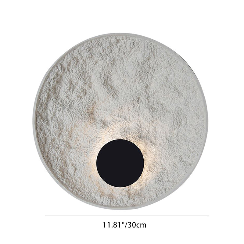 Modern Minimalist Round Iron Resin LED Wall Sconce Lamp For Living Room