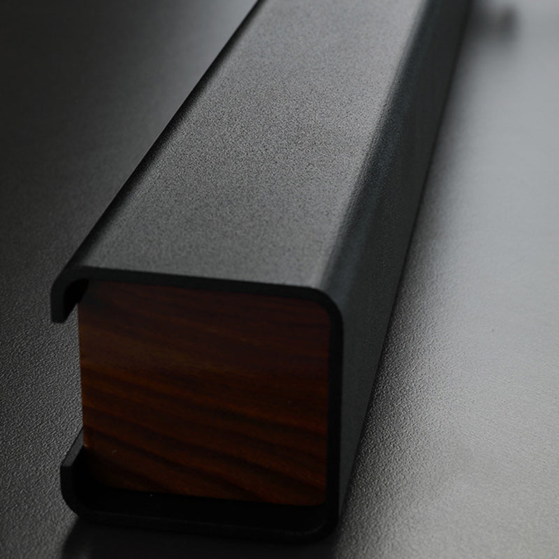 モダンでミニマリストなストリップアルミウッドアクリルLEDアイランドライトシャンデリアリビングルーム用