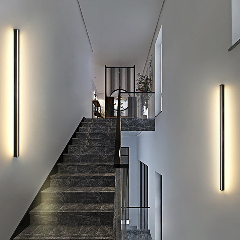 Modern Minimalist Stripe Aluminum Acrylic LED Wall Sconce Lamp For Living Room