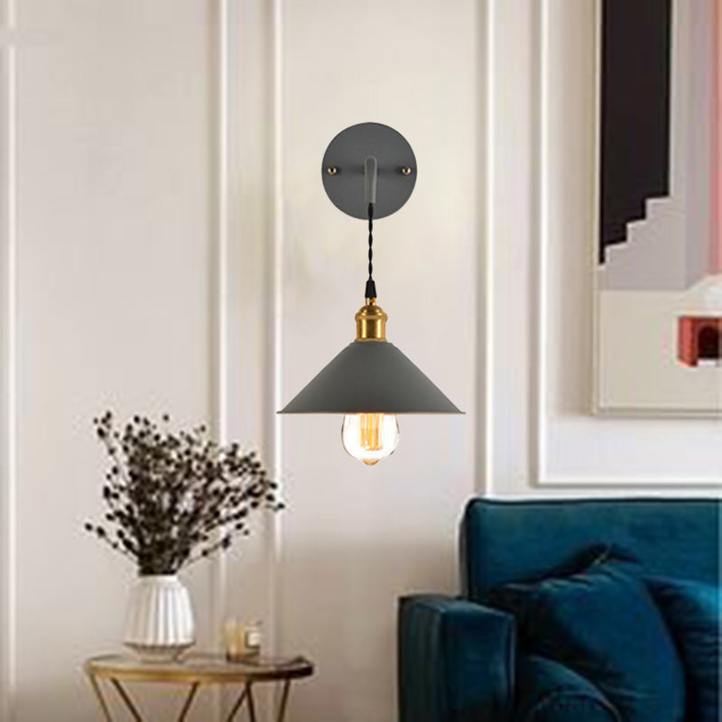 Contemporary Creative Dome Iron 1-Light Wall Sconce Lamp For Living Room