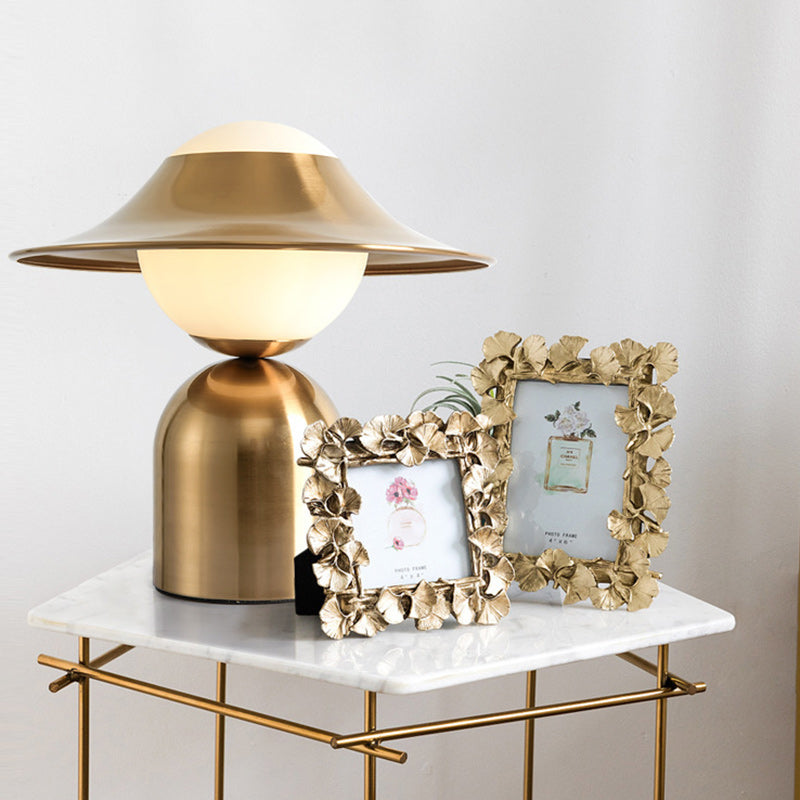 Contemporary Luxury Dome Iron Glass 1-Light Table Lamp For Living Room