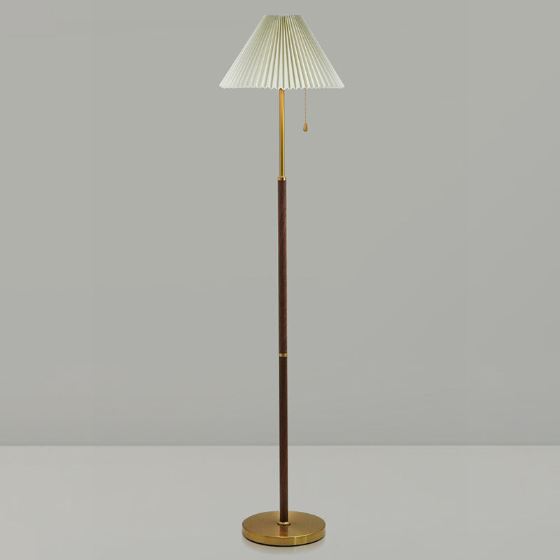 Traditional Vintage Drum Iron Fabric 1-Light Standing Floor Lamp For Living Room