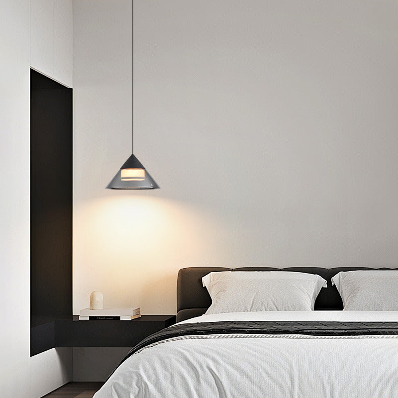 Modern Minimalist Round Iron Glass Acrylic LED Pendant Light For Living Room
