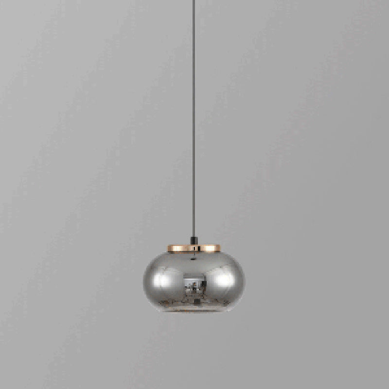 Modern Minimalist Round Iron Glass Acrylic LED Pendant Light For Living Room