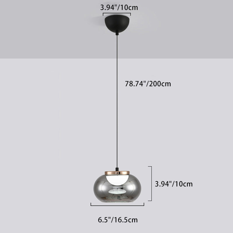 Modern Minimalist Round Iron Glass Acrylic LED Pendant Light For Living Room