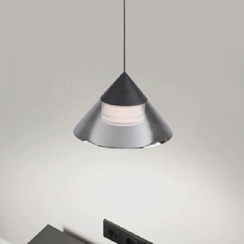 Modern Minimalist Round Iron Glass Acrylic LED Pendant Light For Living Room