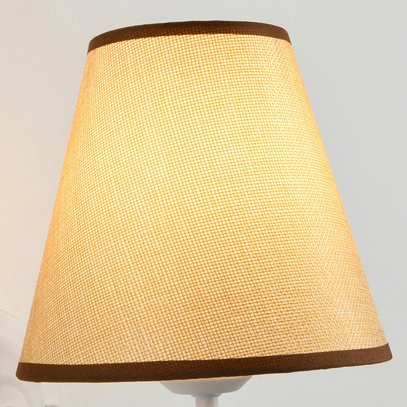 Traditional French Drum Iron Fabric Glass 1-Light Wall Sconce Lamp For Living Room
