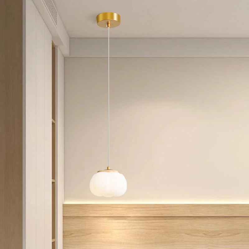 Modern Minimalist Round Iron Acrylic 1-Light Pendant Light For Living Room