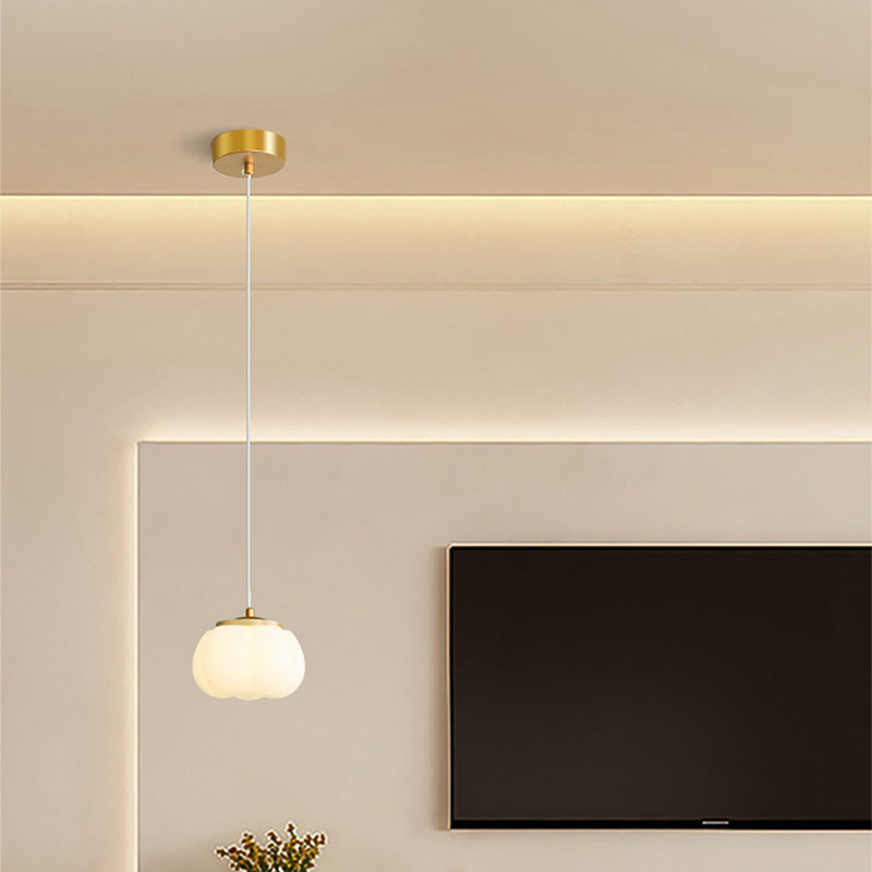 Modern Minimalist Round Iron Acrylic 1-Light Pendant Light For Living Room