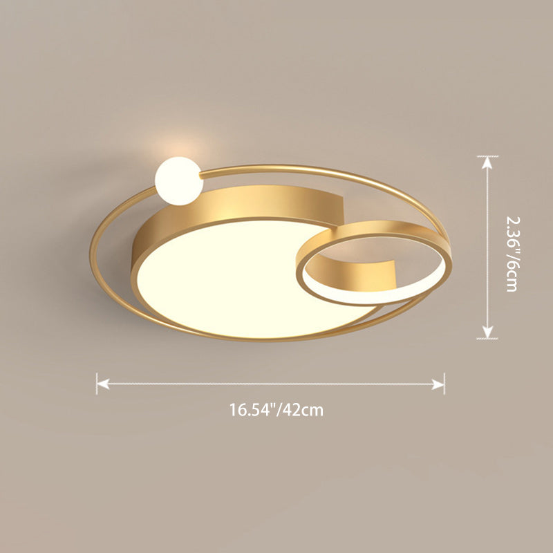 Contemporary Scandinavian Round Aluminum Acrylic LED Flush Mount Ceiling Light For Living Room
