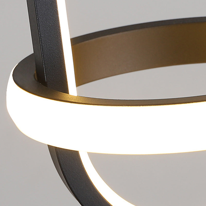 Contemporary Nordic Oval Aluminum Iron Silicone LED Pendant Light For Living Room