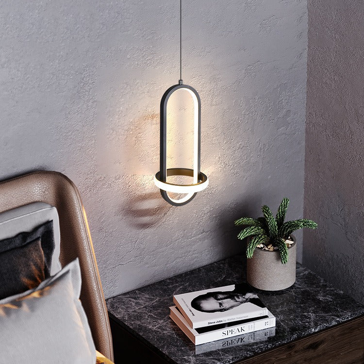Contemporary Nordic Oval Aluminum Iron Silicone LED Pendant Light For Living Room