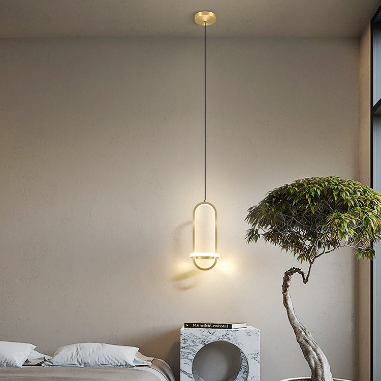 Contemporary Nordic Oval Aluminum Iron Silicone LED Pendant Light For Living Room