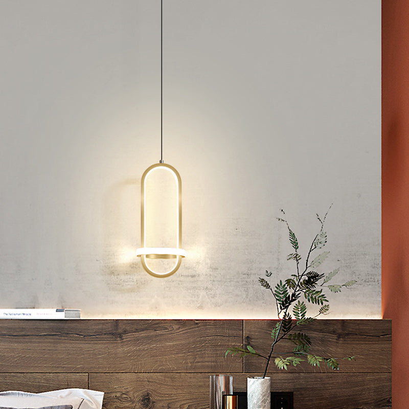 Contemporary Nordic Oval Aluminum Iron Silicone LED Pendant Light For Living Room