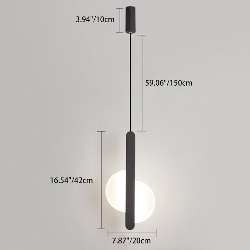 Modern Minimalist Round Iron Acrylic LED Pendant Light For Living Room