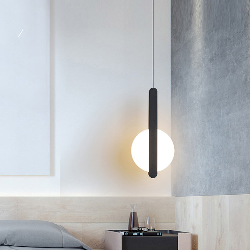 Modern Minimalist Round Iron Acrylic LED Pendant Light For Living Room