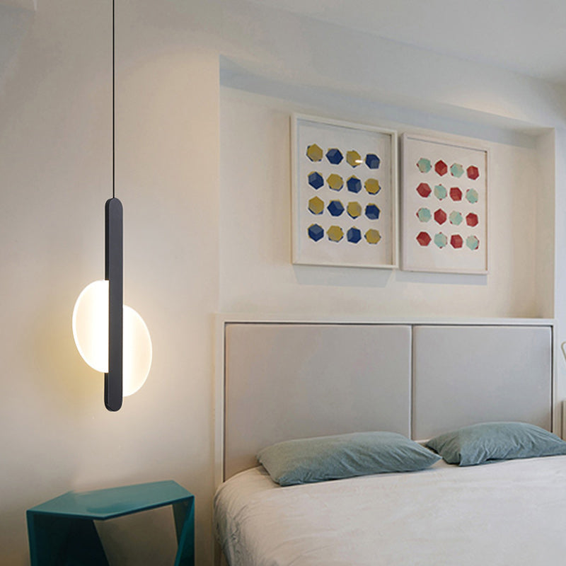 Modern Minimalist Round Iron Acrylic LED Pendant Light For Living Room