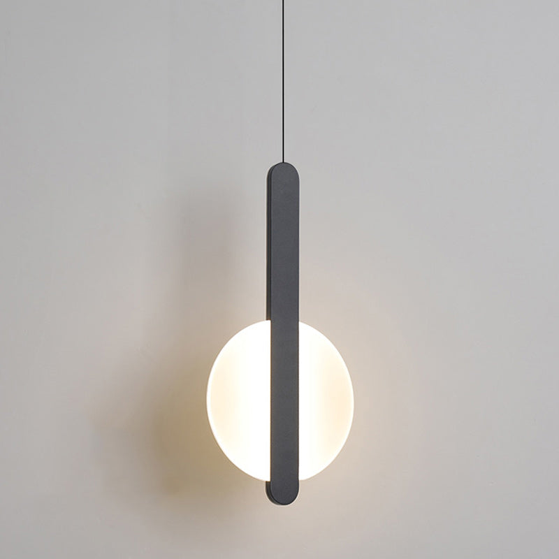 Modern Minimalist Round Iron Acrylic LED Pendant Light For Living Room