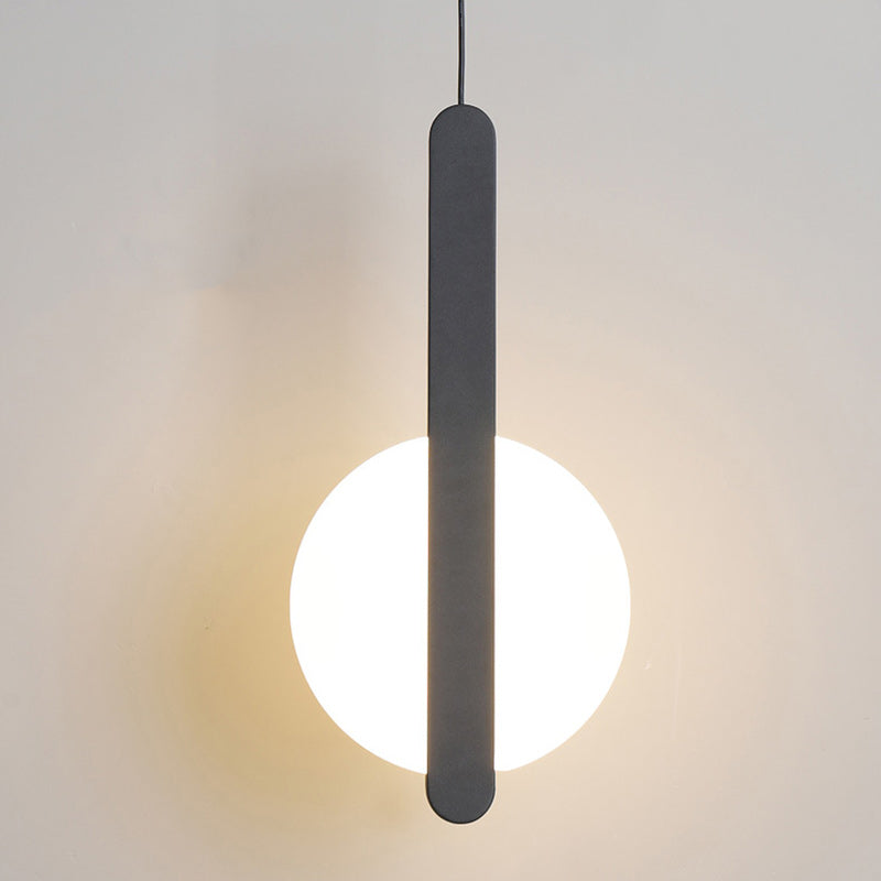 Modern Minimalist Round Iron Acrylic LED Pendant Light For Living Room