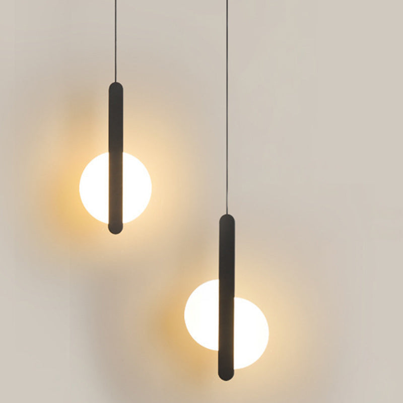 Modern Minimalist Round Iron Acrylic LED Pendant Light For Living Room