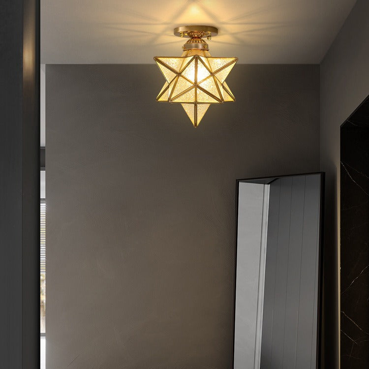 Contemporary Creative Star Iron Plastic 1-Light Semi-Flush Mount Ceiling Light For Living Room