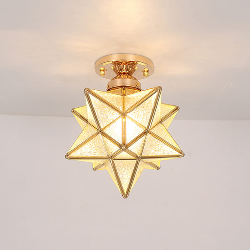 Contemporary Creative Star Iron Plastic 1-Light Semi-Flush Mount Ceiling Light For Living Room