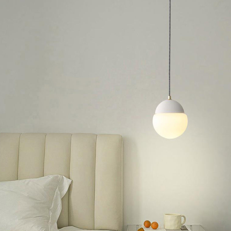 Contemporary Industrial Globe Cement Glass 1-Light Pendant Light For Living Room