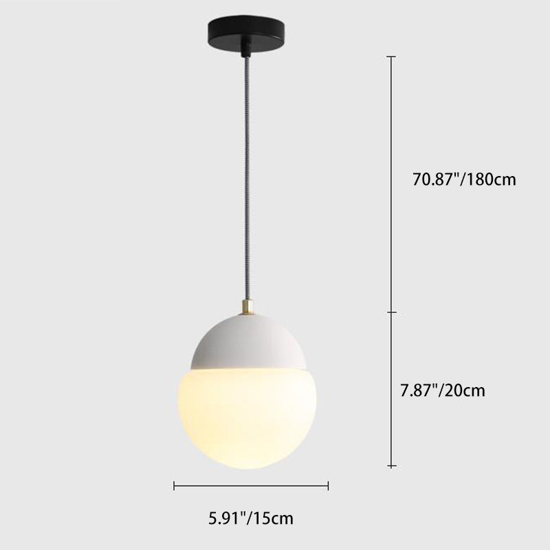 Contemporary Industrial Globe Cement Glass 1-Light Pendant Light For Living Room