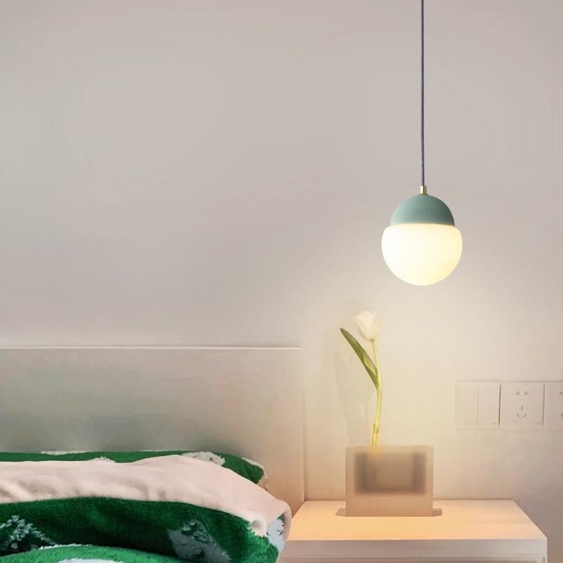 Contemporary Industrial Globe Cement Glass 1-Light Pendant Light For Living Room