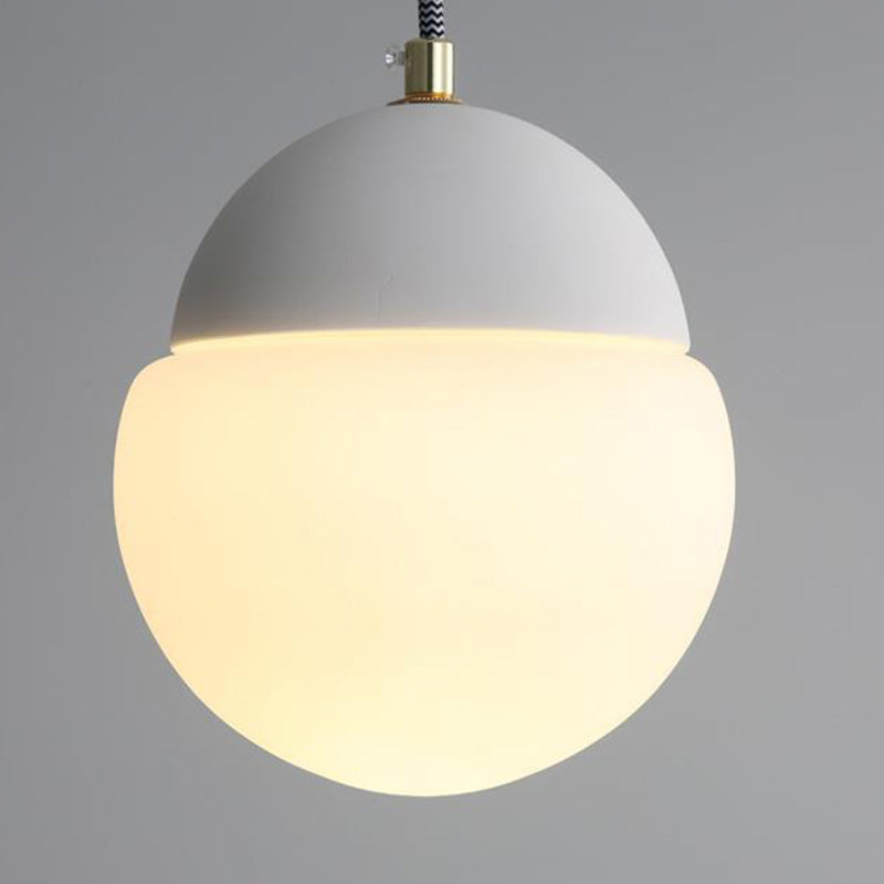 Contemporary Industrial Globe Cement Glass 1-Light Pendant Light For Living Room