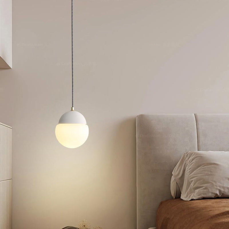 Contemporary Industrial Globe Cement Glass 1-Light Pendant Light For Living Room