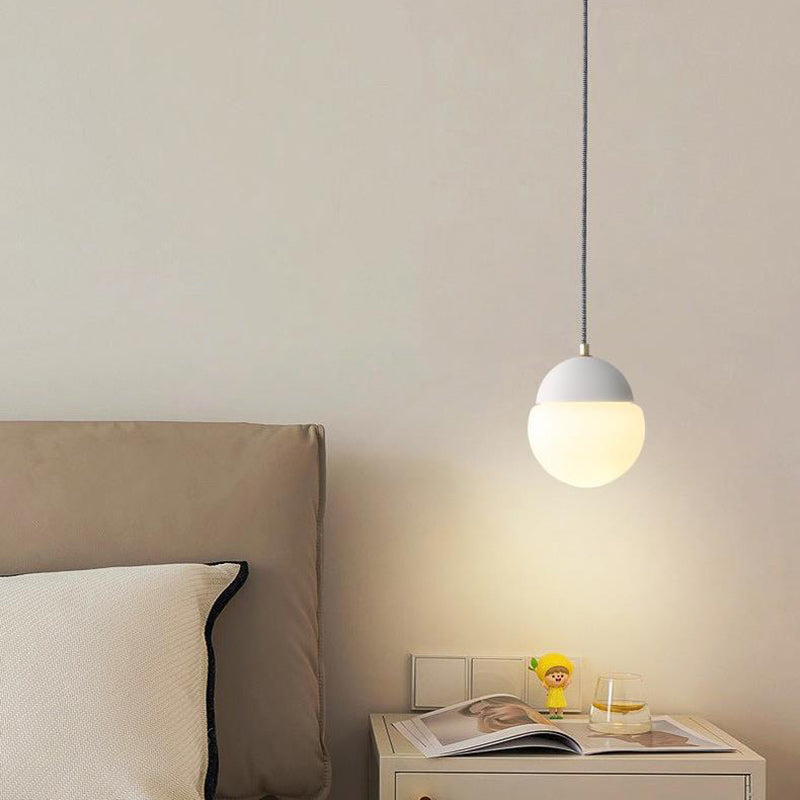 Contemporary Industrial Globe Cement Glass 1-Light Pendant Light For Living Room