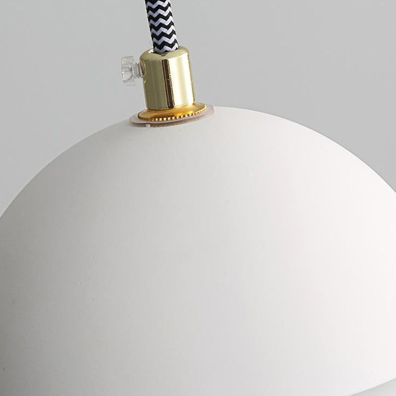 Contemporary Industrial Globe Cement Glass 1-Light Pendant Light For Living Room