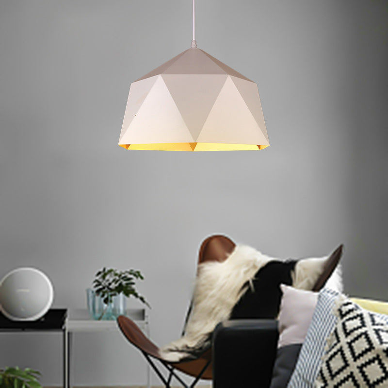 Contemporary Industrial Rhombus Iron 1-Light Pendant Light For Living Room