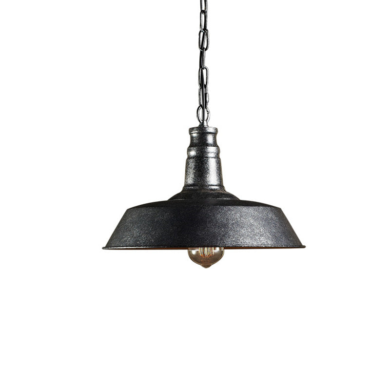Contemporary Industrial Round Iron 1-Light Pendant Light For Living Room