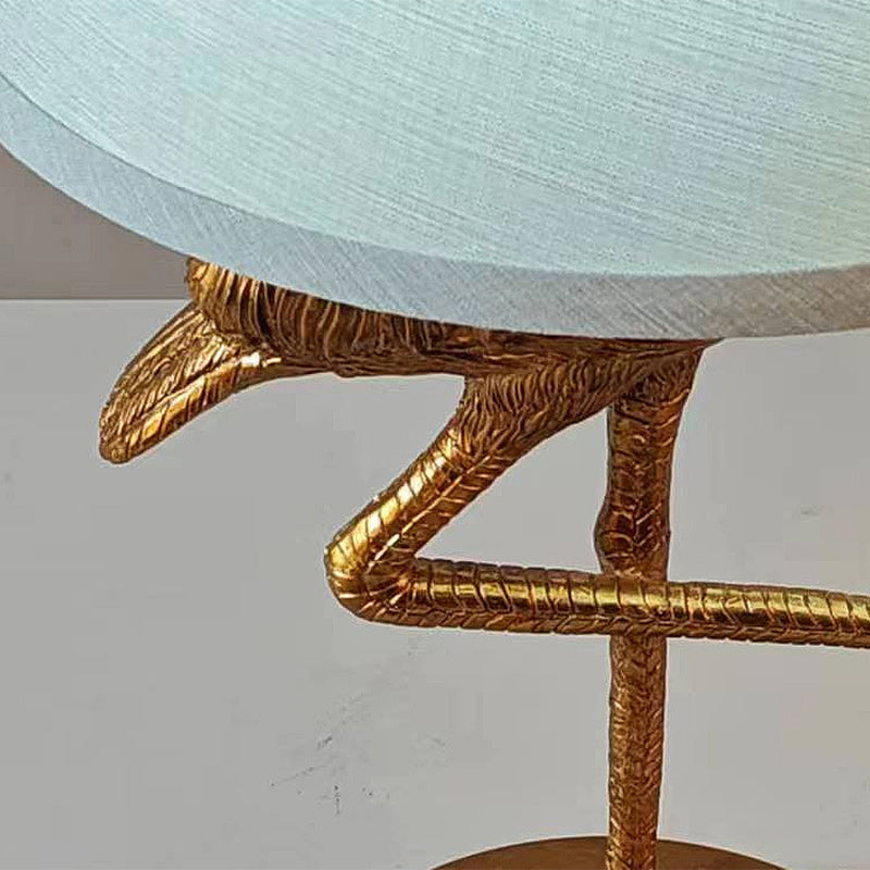 Contemporary Scandinavian Bird Resin Fabric 1-Light Table Lamp For Living Room