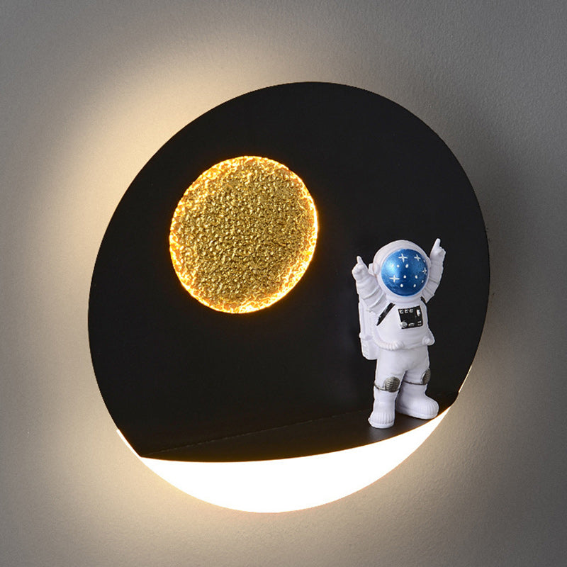Contemporary Creative Round Iron Resin Acrylic LED Wall Sconce Lamp For Living Room