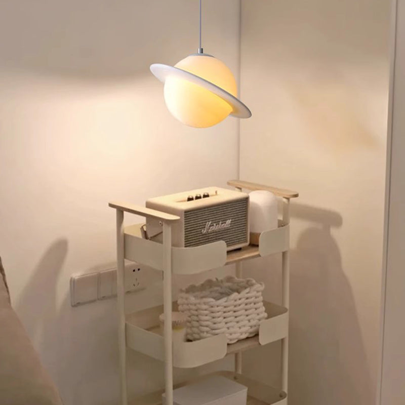 Contemporary Creative Globe Iron Plastic 1-Light Pendant Light For Living Room