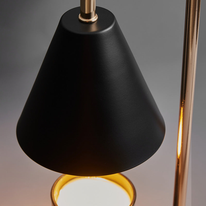 Modern Minimalist Drum Marble Iron 1-Light Melting Wax Table Lamp For Living Room