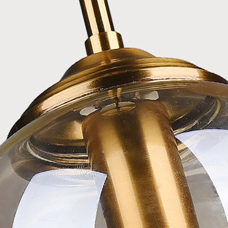 Contemporary Scandinavian Globe Iron Glass 1-Light Pendant Light For Living Room