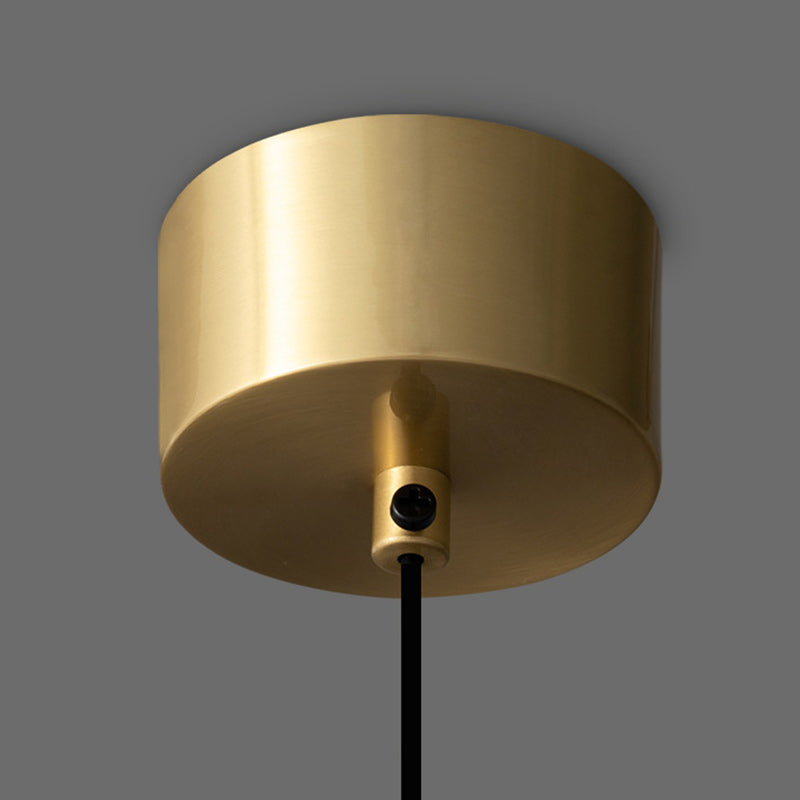 Contemporary Luxury Cylinder Oval Copper Glass 1-Light Pendant Light For Living Room
