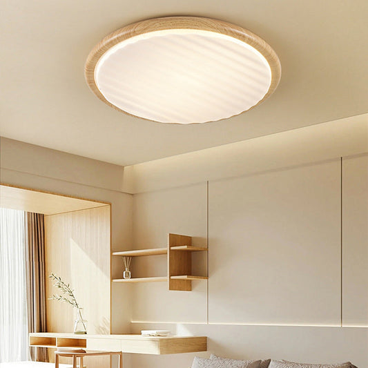 リビングルームに最適な、現代的なスカンジナビア風ラウンドアイアンアクリルLEDフラッシュマウントシーリングライト