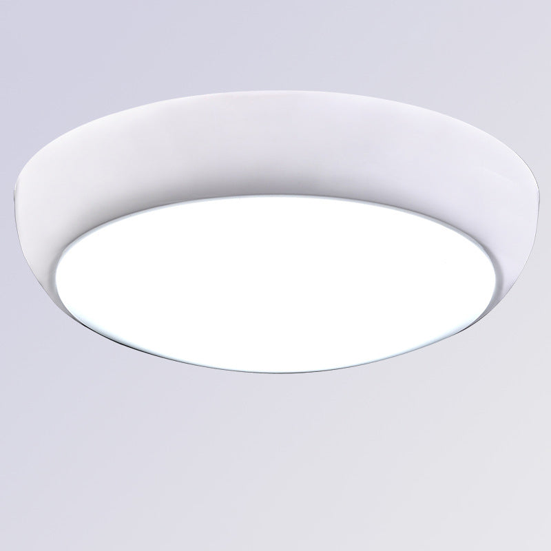Modern Minimalist Round Plastic LED Flush Mount Ceiling Light For Living Room