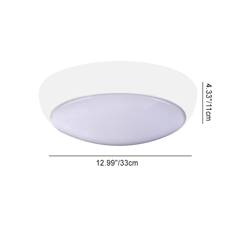 Modern Minimalist Round Plastic LED Flush Mount Ceiling Light For Living Room